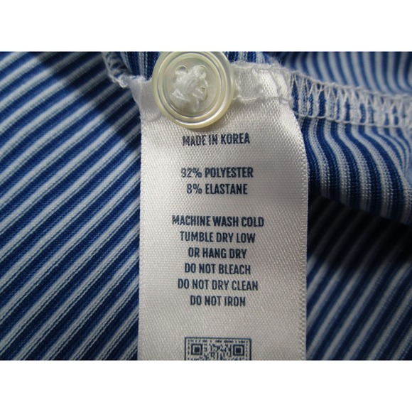 Holderness & Bourne Mens Perkins Polo Shirt XL Blue Striped Lakewood Club - Picture 5 of 10